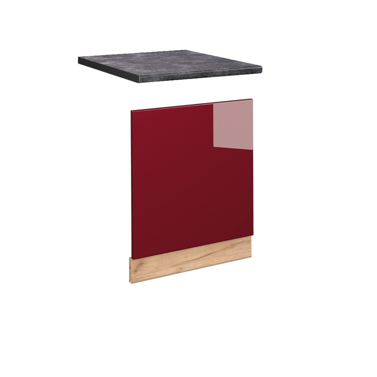 Thumbnail - Vicco Frontblende Fame-Line Bordeaux Hochglanz/Goldkraft Eiche 60 cm AP Anthrazit