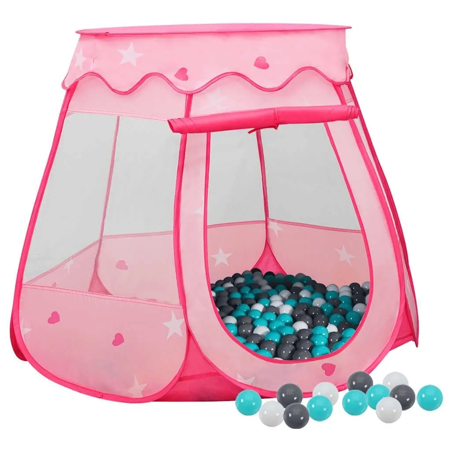 vidaXL Kinder-Spielzelt mit 250 Bällen Rosa 102x102x82 cm 3107725