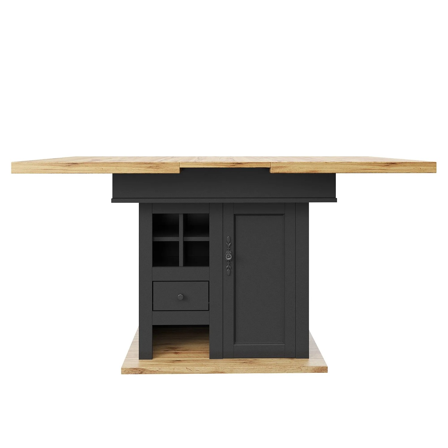 Merax Esstisch 110x140x80 cm Ausziehbar Weinregal Schubladen 4 Bis 6 Personen