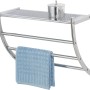 Wenko Exclusiv Wandregal Pescara Chrom mit Ablage und drei Handtuchstangen.