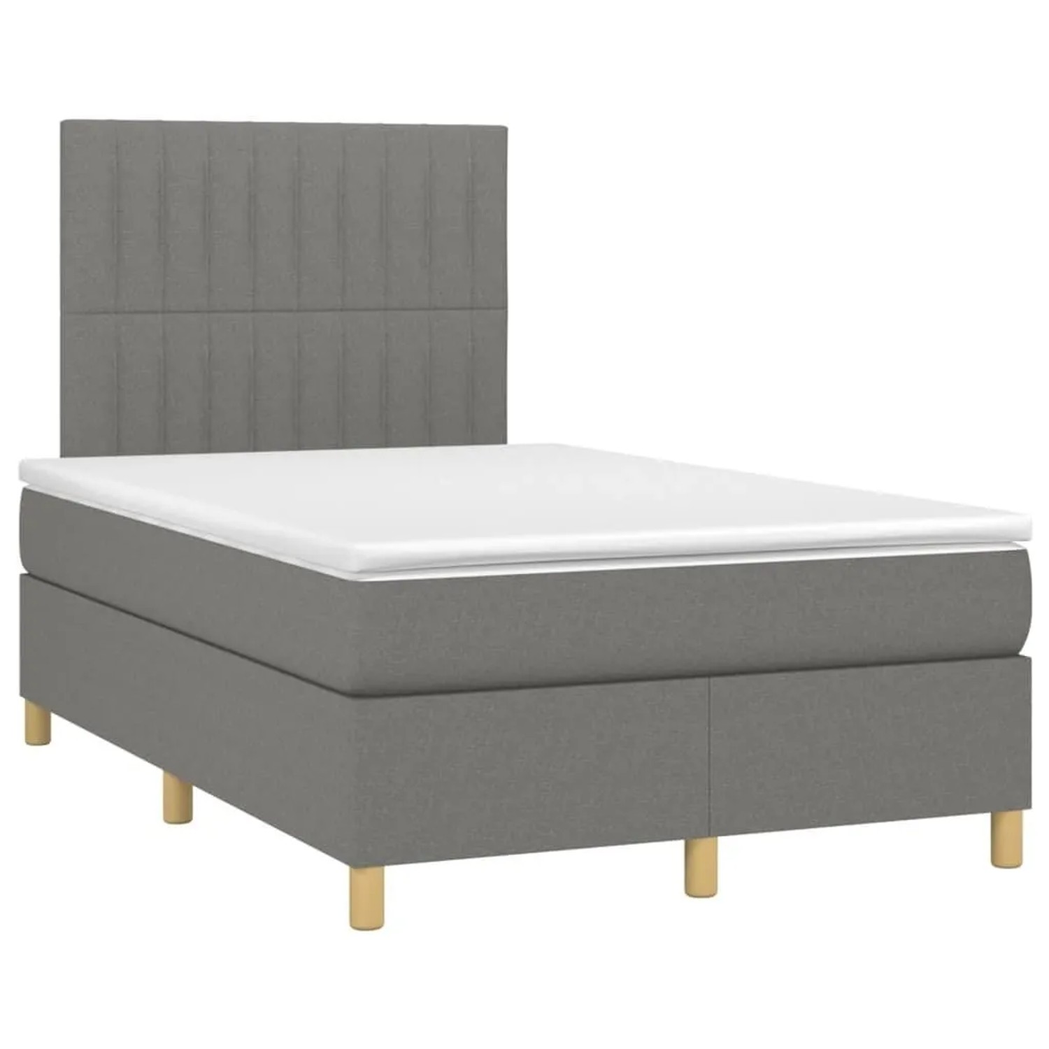vidaXL Boxspringbett mit Matratze & LED Dunkelgrau 120x200 cm Stoff 3135582 günstig online kaufen