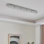 Graue Eglo LED-Feuchtraumleuchte Prime, 149 cm, montiert an einer weißen Decke.