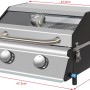 EL Fuego Gasgrill Jesolo, schwarz-silber, mit Edelstahlrost und Sichtfenster. Kompakter Grill für Balkon und Terrasse.