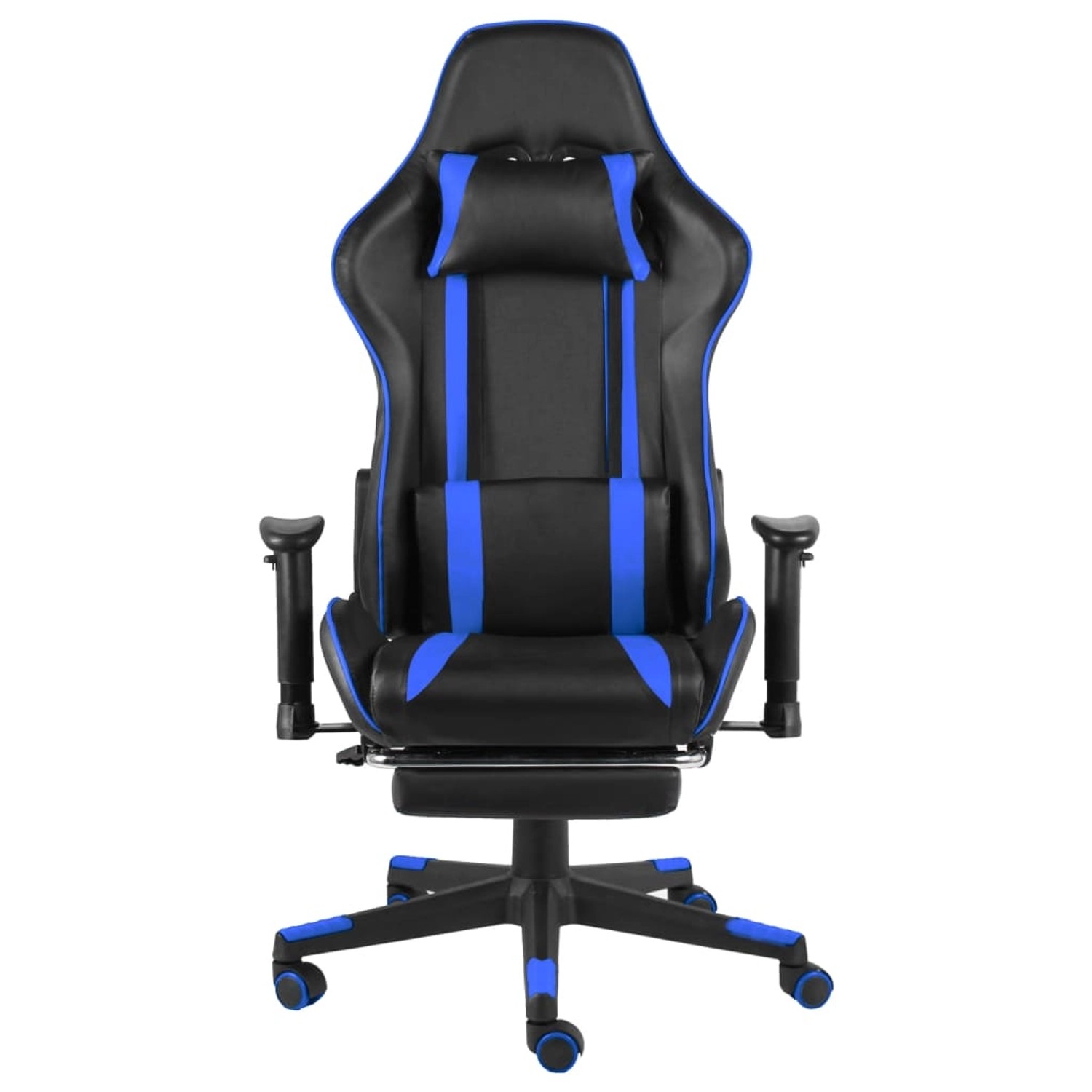 vidaXL Gaming-Stuhl mit Fußstütze Drehbar Blau PVC Modell 1