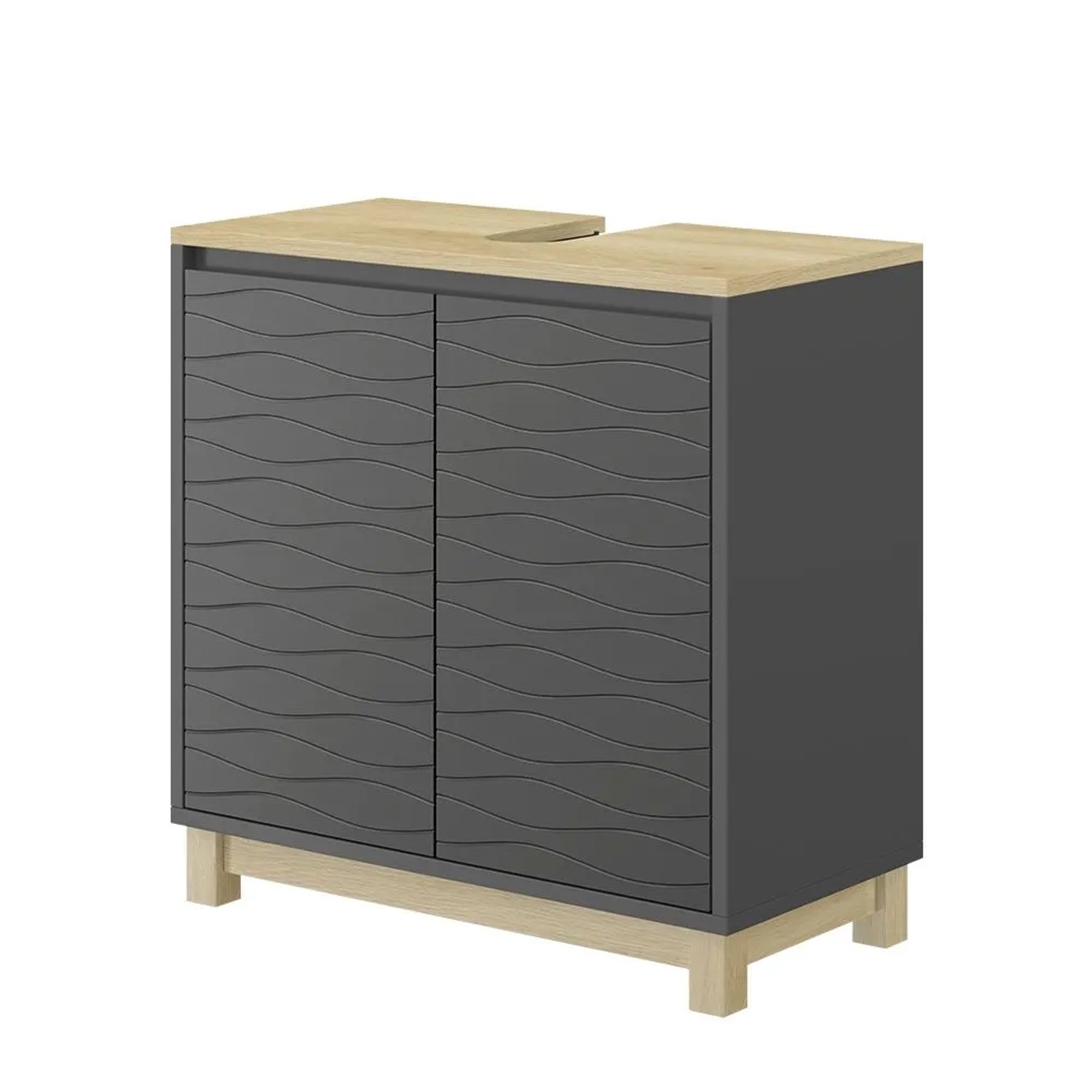 Vicco Waschbeckenunterschrank Livia Anthrazit 60 x 60 mit 2 Türen