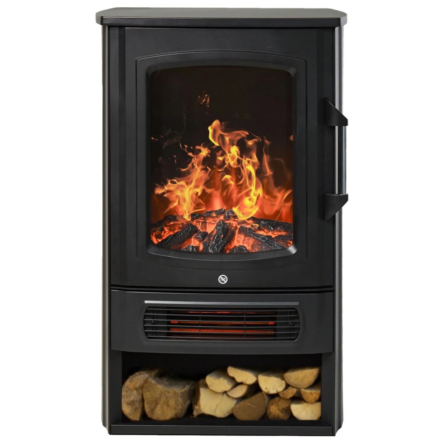 HOMCOM Elektrokamin E-Kamin mit Flammeneffekt Thermostat Kaminofen Schwarz