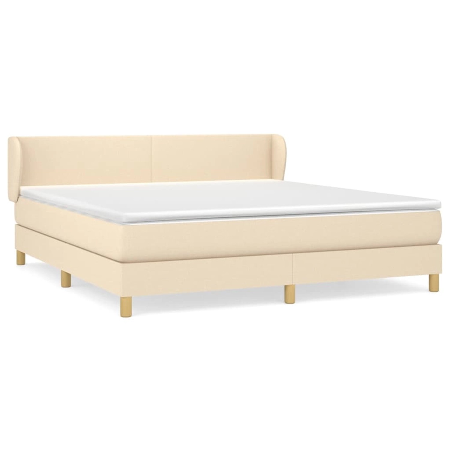 vidaXL Boxspringbett Boxspringbett mit Matratze Creme 160x200 cm Stoff Bett günstig online kaufen