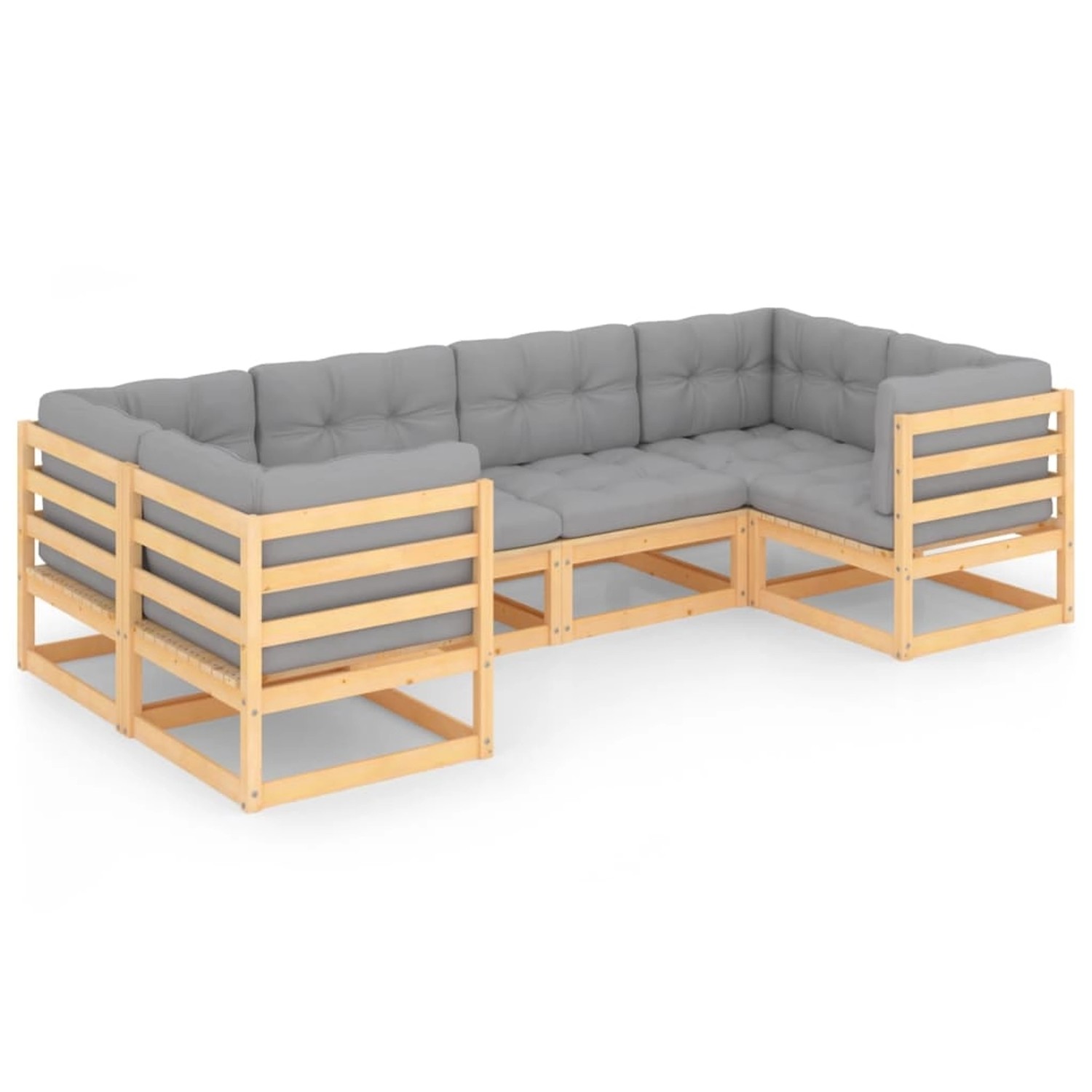 6-tlg. Garten-lounge-set Mit Kissen Kiefer Massivholz günstig online kaufen