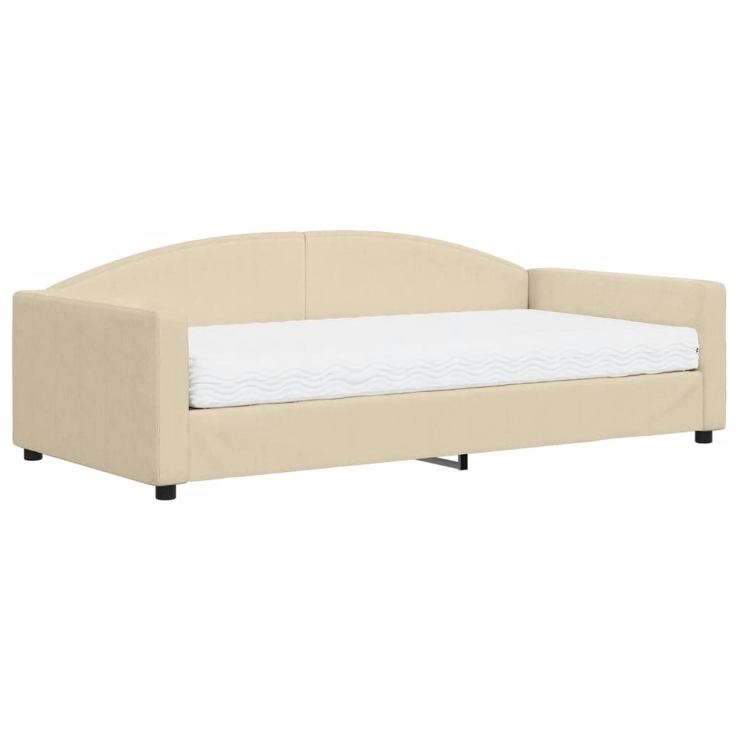Thumbnail - vidaXL Tagesbett mit Matratze Creme 100x200 cm Stoff1843249