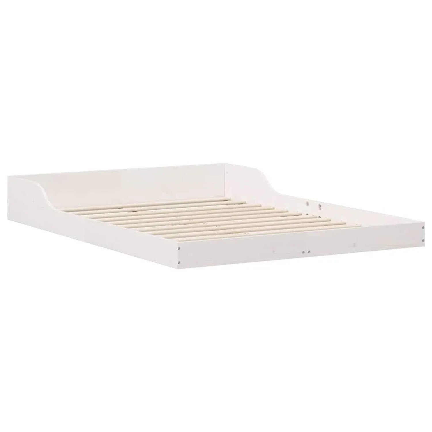 vidaXL Bettrahmen Weiß 135 x 190 cm Massives Kiefernholz 873323