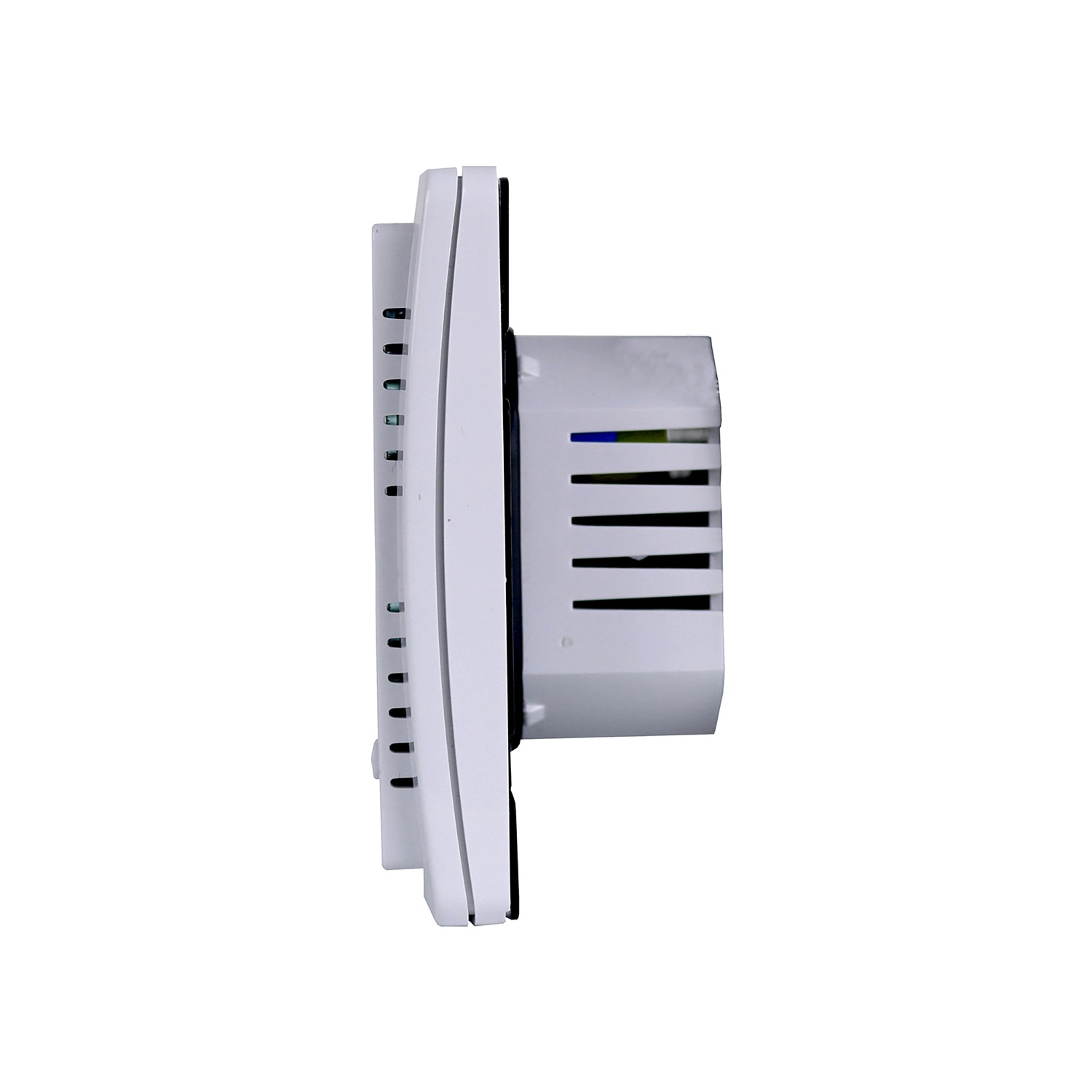 Perobe Digitaler Temperaturregler für elektrische Fußbodenheizung, Seitenansicht.