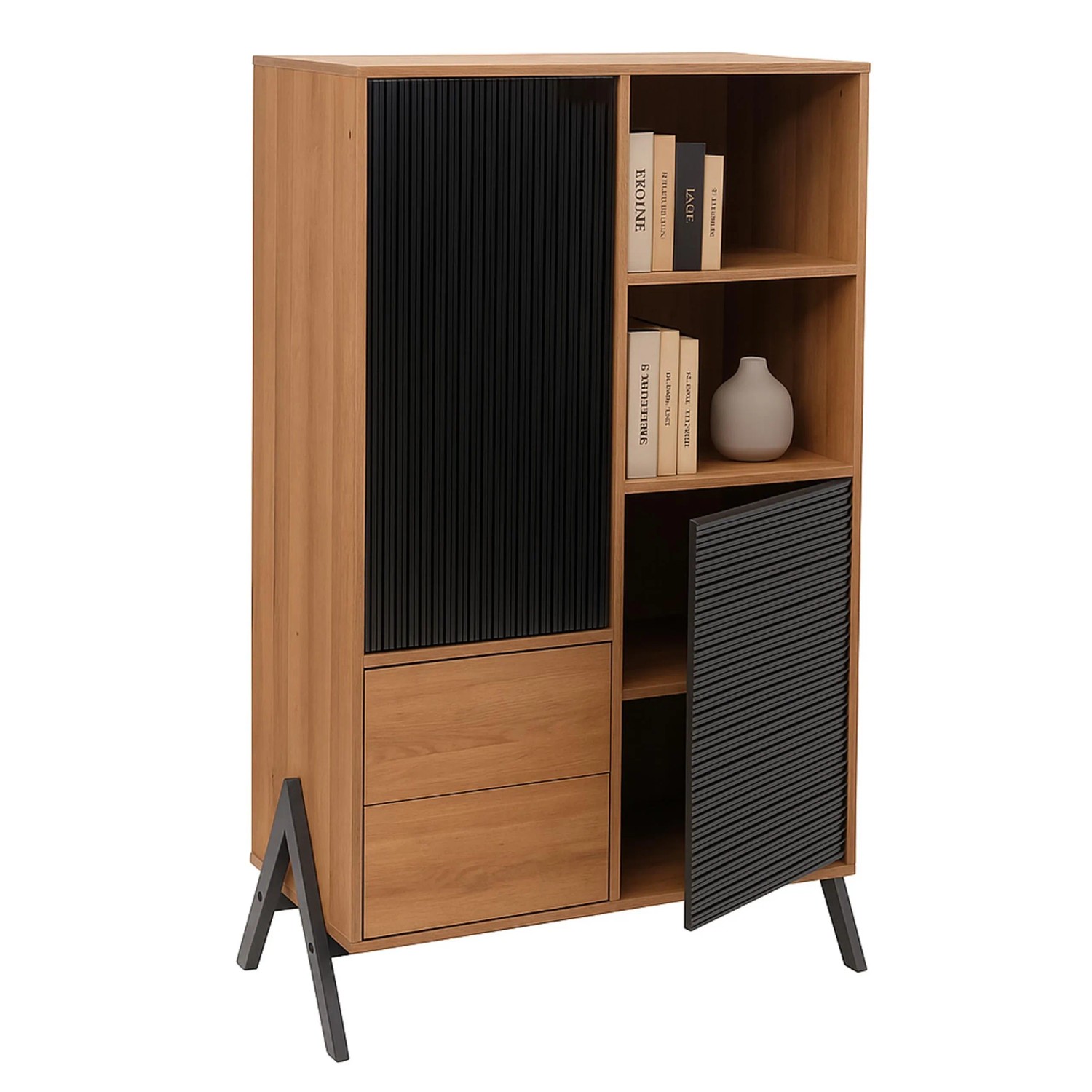 MCW Hochschrank O40 MDF Metall Melamin 138x79x40cm Natur_3