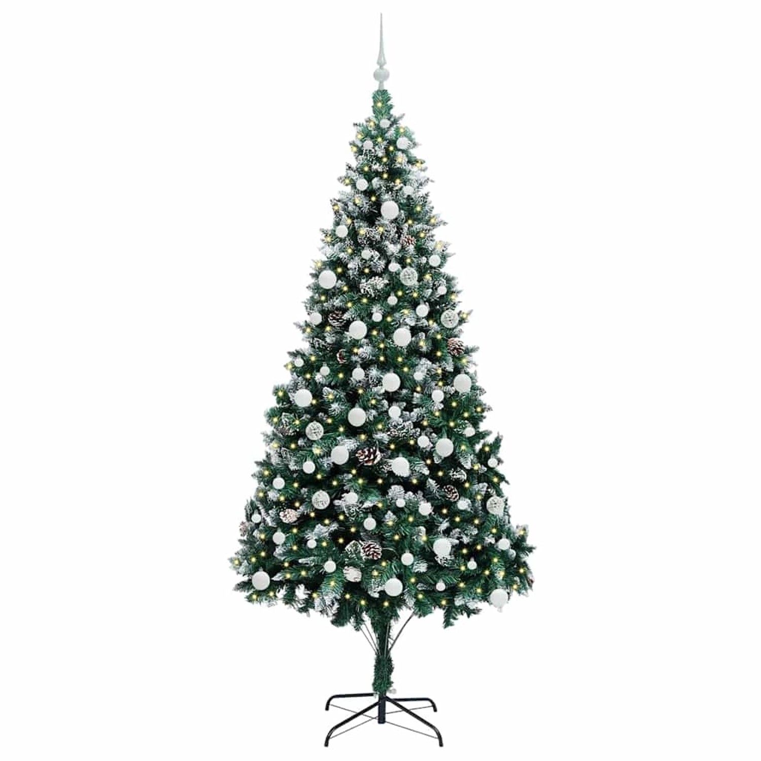 vidaXL Künstlicher Weihnachtsbaum mit 300 LEDs mit Ständer Grün 210 cm 3396276