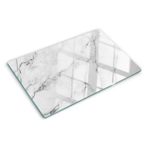 Tulup Herdabdeckplatte 80x52 cm Schneidebrett Glas Schutzplatte Küchenutensilien Spritzschutz Abdeckung Marmor