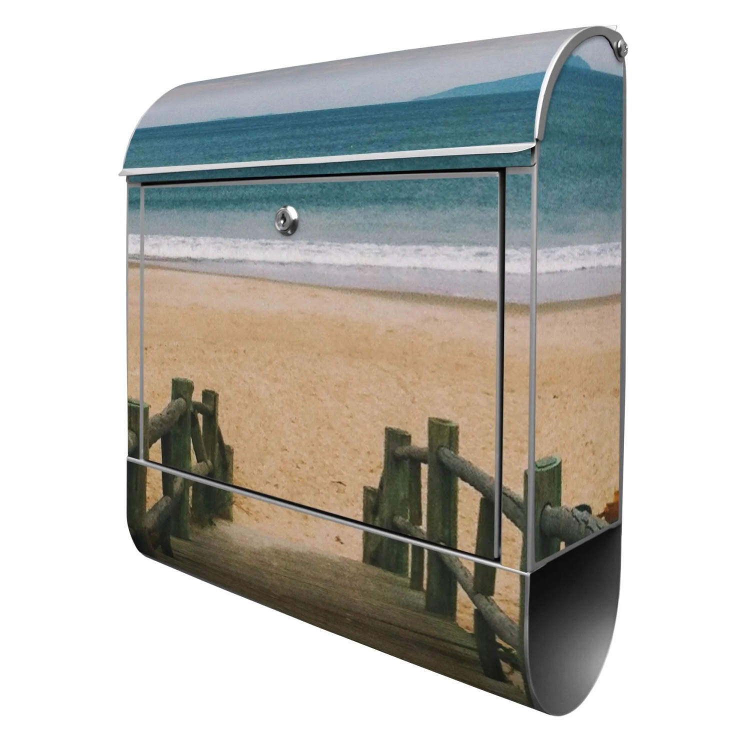 Banjado Design Briefkasten Silber Pulverbeschichtet 39x47x14cm 2 Schlüssel günstig online kaufen