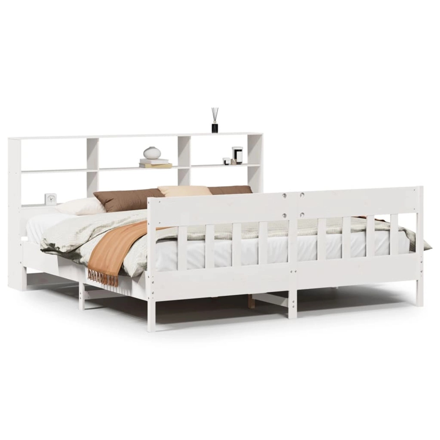 vidaXL Massivholzbett ohne Matratze Weiß 180x200 cm Kiefernholz 3323213 günstig online kaufen