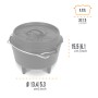 Schwarzer Petromax Dutch Oven FT1 (1,1 l) mit Füßen, ideal zum Kochen im Freien. Grillutensil aus Gusseisen.