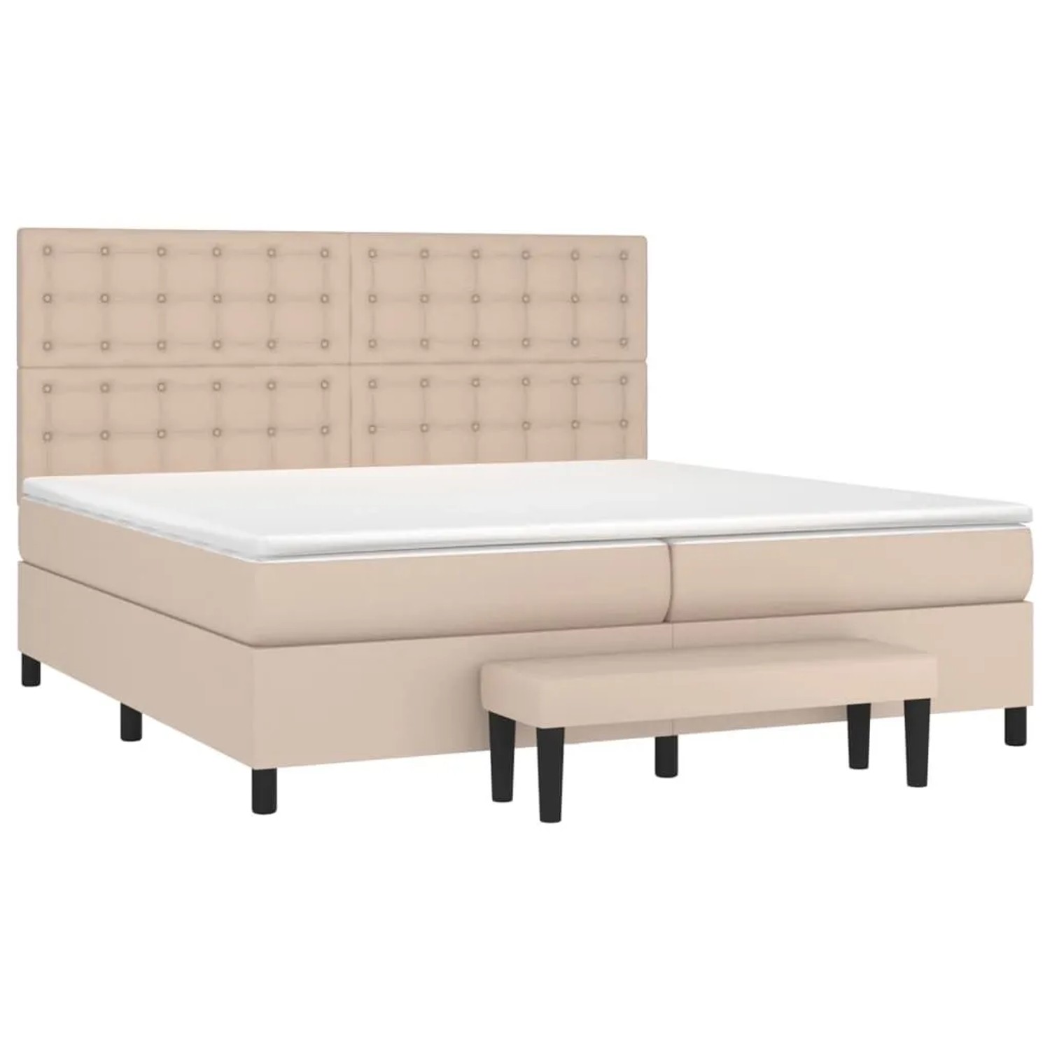 vidaXL Boxspringbett Matratze Cappuccino-Braun 200x200cm Kunstleder 3137688