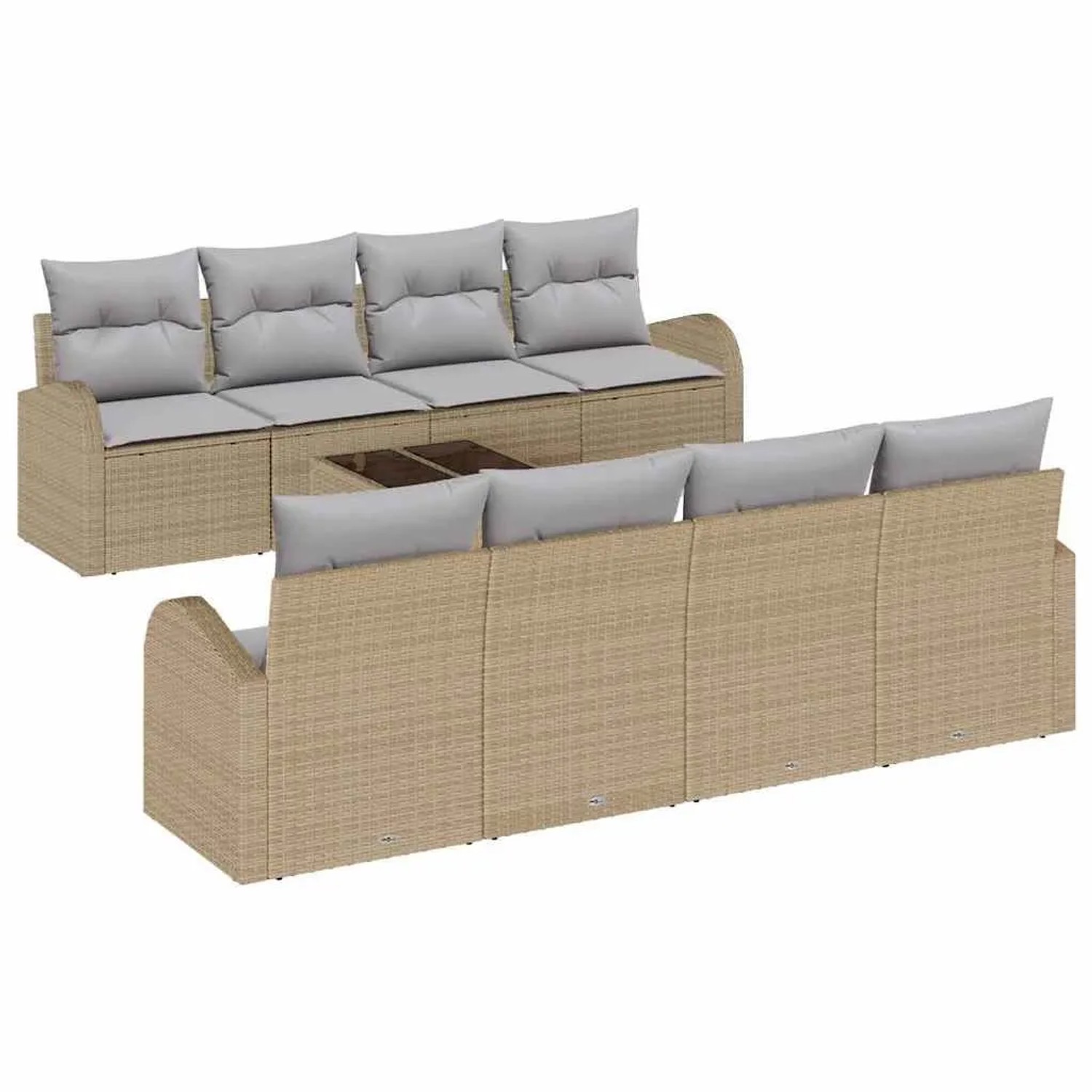 vidaXL Gartensofa-set Beige 55 x 55 x 37 cm Poly-Rattan 3345970 günstig online kaufen