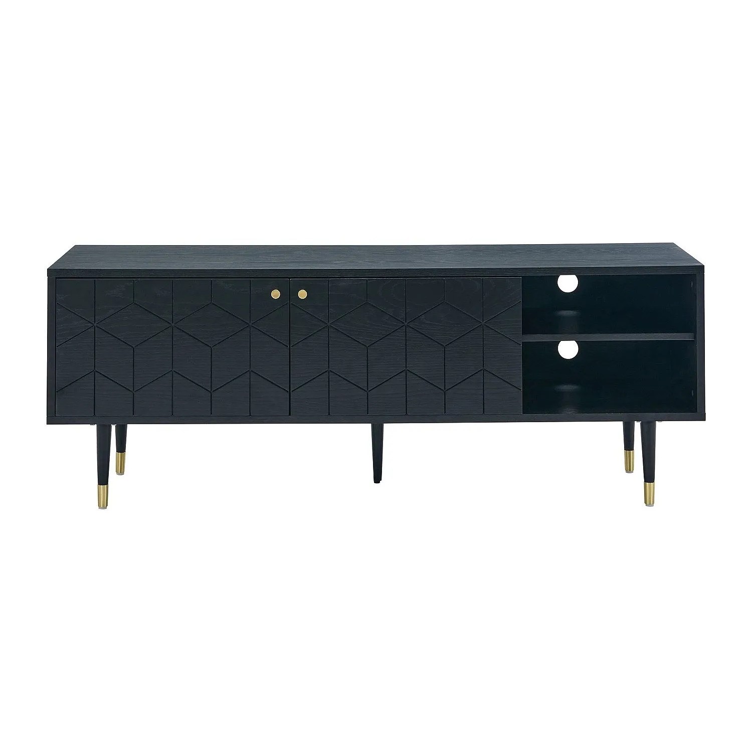 Vente-unique Tv-Board Parioma Schwarz  Goldfarben 150 cm