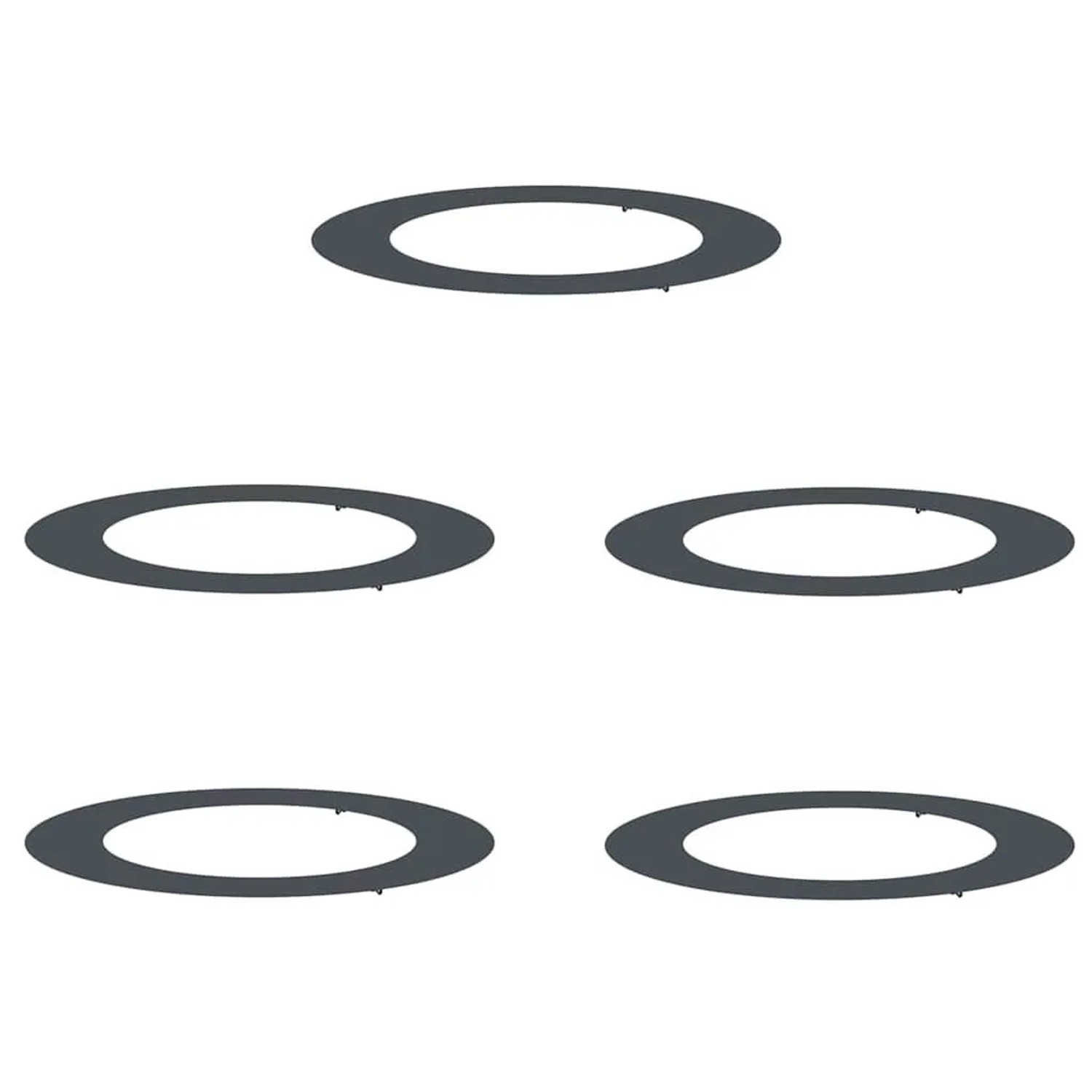 vidaXL Geeignet für Flache Baumringe 5 Stk Anthrazit Ø60/90 cm Stahl 873709