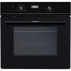 Schwarzer Wolkenstein Einbaubackofen WMO 90 mit Display und Timer.