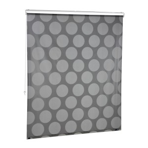 Relaxdays Duschrollo Kunststoff Aluminium Grau Wasserabweisend 140 cm x 240 cm