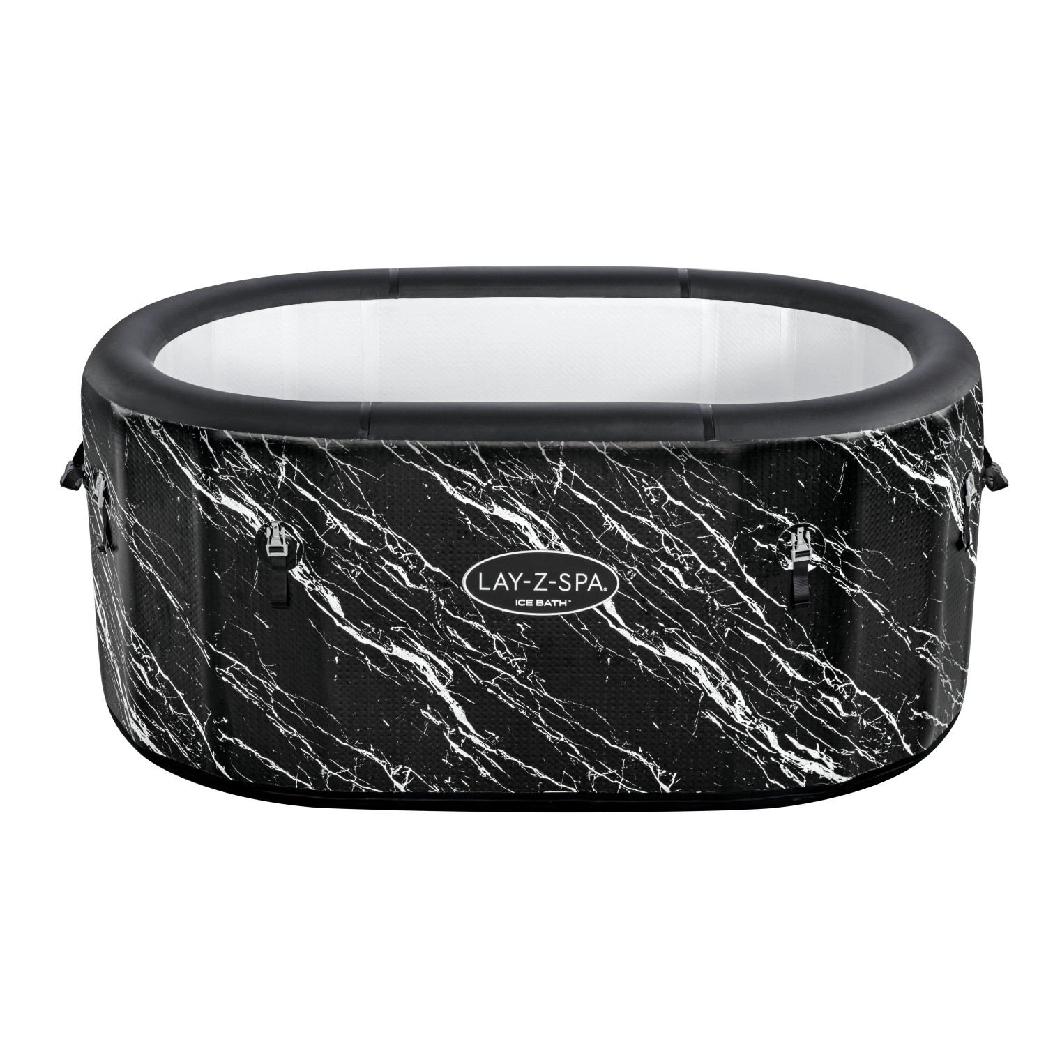 Bestway Eisbad Glacial Dip, aufblasbar, mit Marmor-Optik und Filterpumpe.
