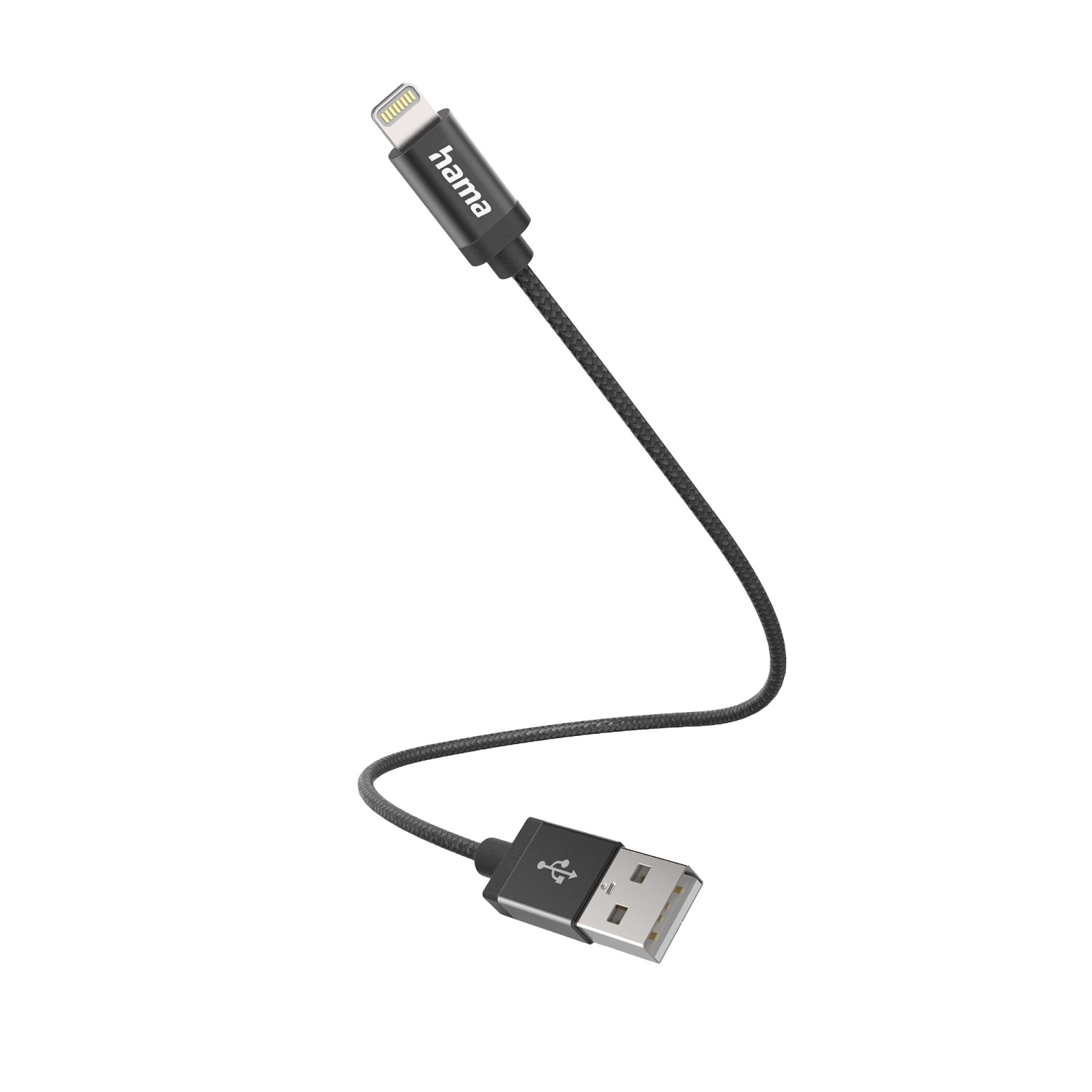 Thumbnail - Hama Ladekabel USB-A Lightning Nylon 0,2 m Schwarz