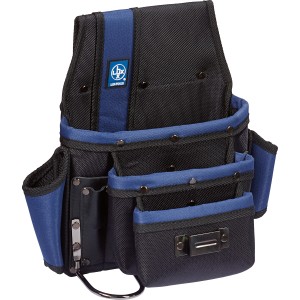 LUX Nageltasche aus Nylon mit 3 Fächern und Gürtelschlaufen für Werkzeug.