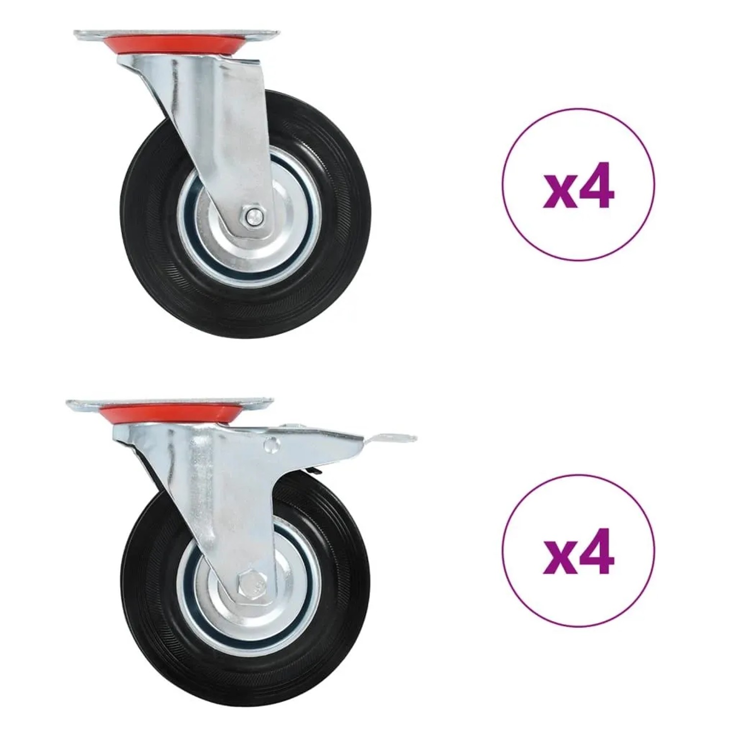 vidaXL 8 Stk Lenkrollen 125 mm 278021