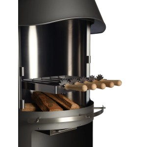 Buschbeck Schaschlikspieße Einsatz Sydney im Grill. Edelstahlspieße mit Holzgriffen.