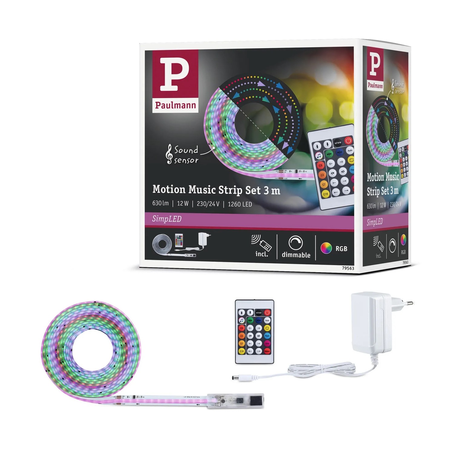 Paulmann LED-Strip SimpLED Motion RGBIC 3 m Weiß Beschichtet