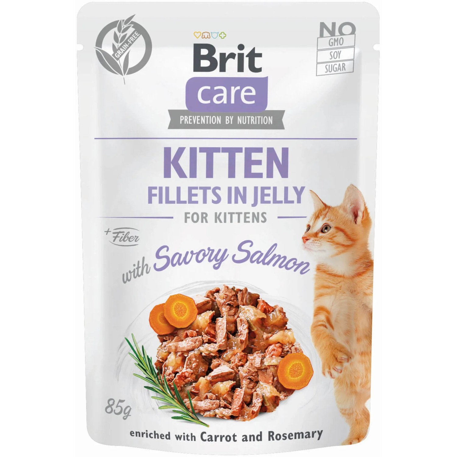 BritCare Katzen-Nassfutter Kitten Fillets in Jelly Lachs 85 g