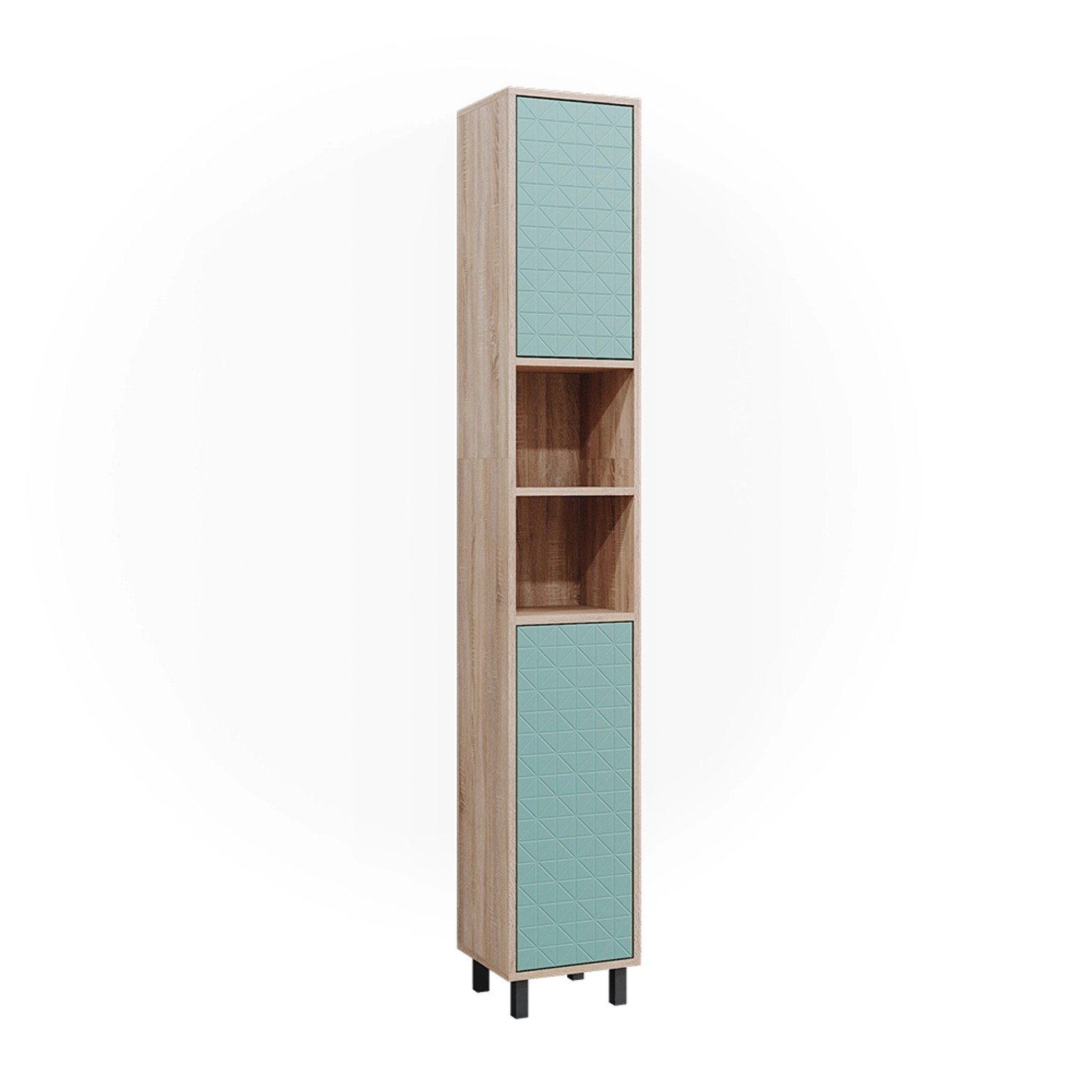 Vicco Badschrank Agasta Mintgrün/Sonoma 30 x 190 cm