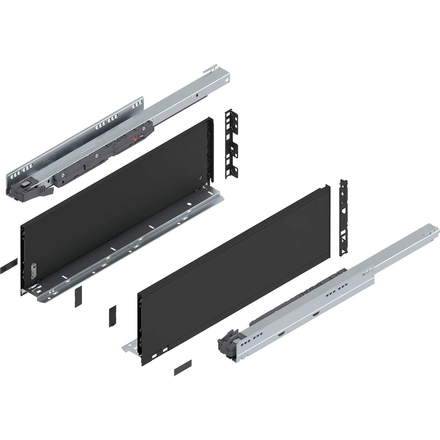 Blum Legrabox Pure Set Höhe C Tip-On Vollauszug 550 mm 40 kg Carbonschwarz 1 Paar