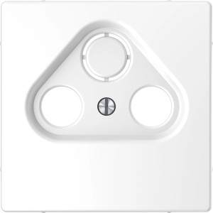 Merten 3-Loch Abdeckung Lotosweiß für SAT- und Antennendosen.