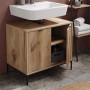 Vicco Waschtischunterschrank Eliza Viking Oak, 70 cm breit, mit 2 Türen und Innenraum.