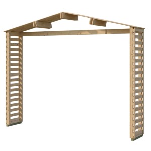 Weka Vordach Killarney Rhombus, 300x50 cm, naturbelassenes Holz für Gartenhäuser.