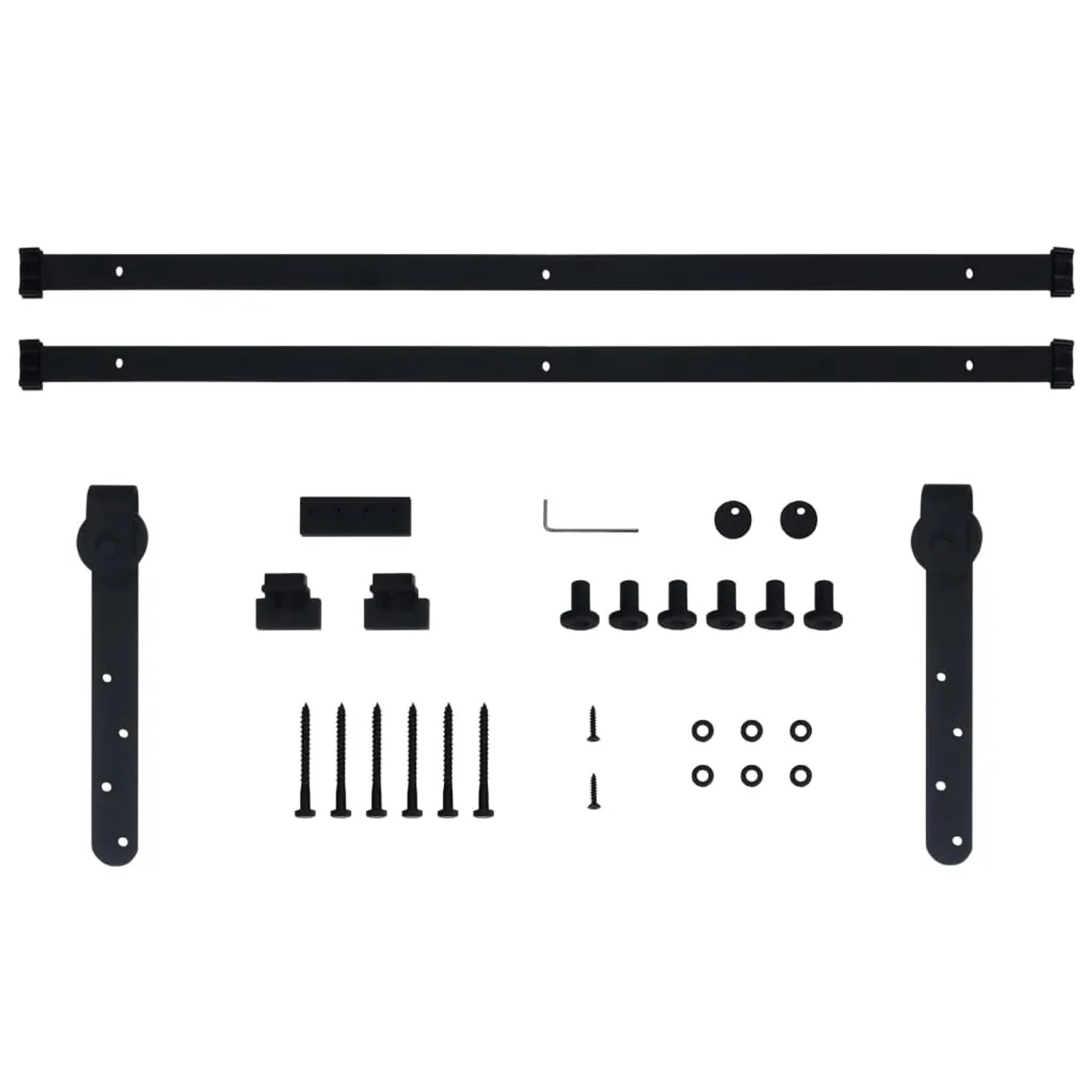 vidaXL Mini Schiebetürbeschlag Set 200cm aus Carbonstahl für Schranktüren.