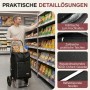 Sekey Einkaufstrolley aus Aluminium, faltbar, 50L, schwarz, mit Kühlfach und reflektierenden Streifen.