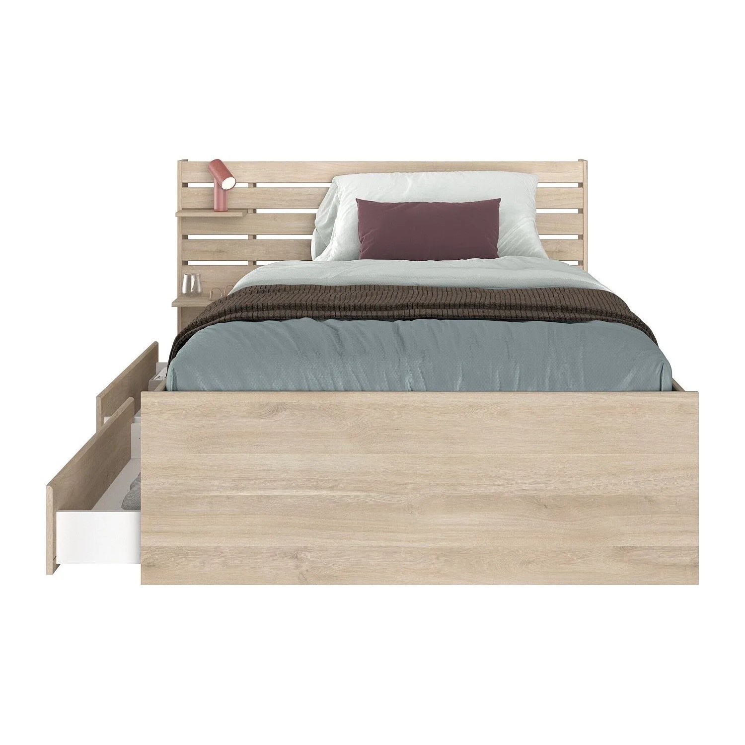 Vente-unique Bettrahmen Tenalia Naturfarben Hell 151.5 cm