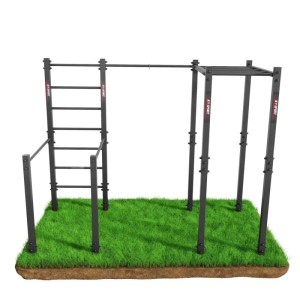 K-SPORT Calisthenics Anlage für Outdoor mit Sprossenwand und Hangelleiter.