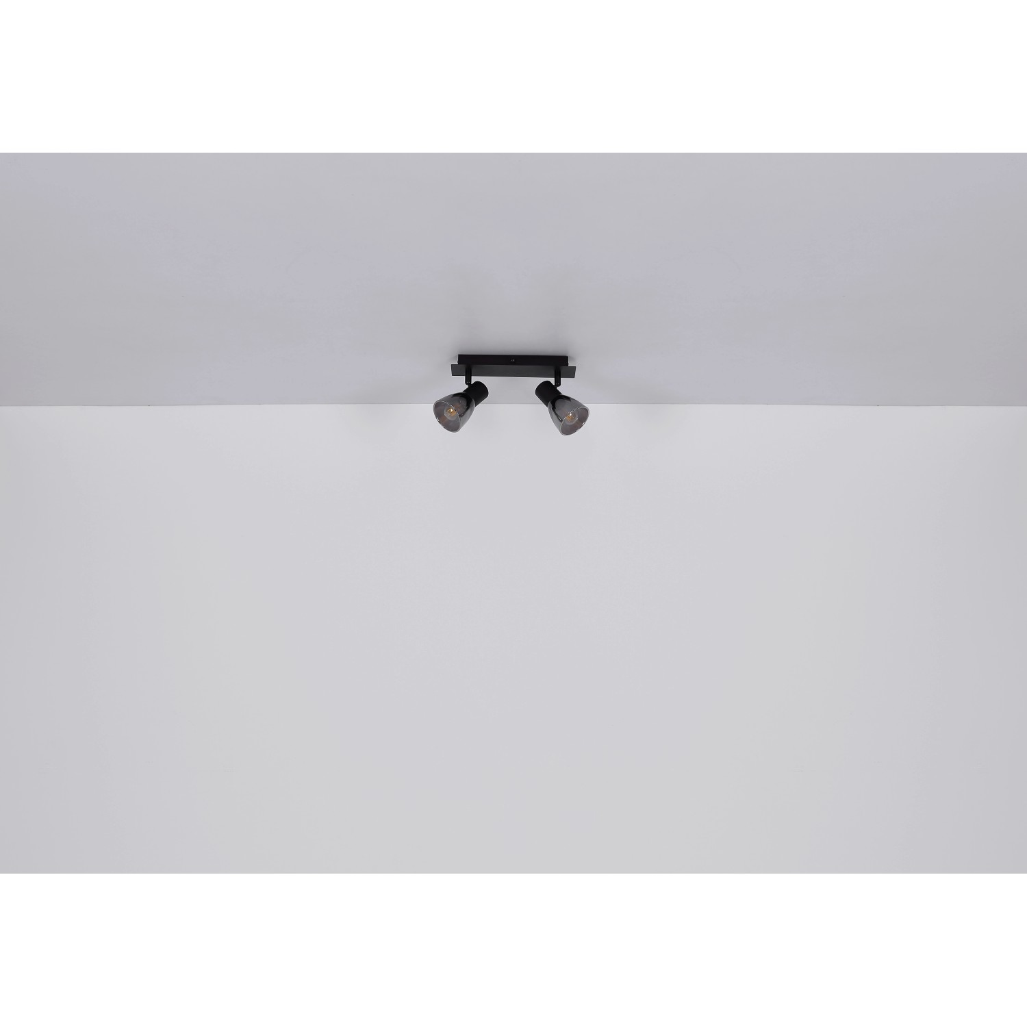 Globo Strahler Claude, 4-flammig, dunkelbraun/rauchfarben, Holz/Metall, für E14 Leuchtmittel