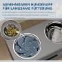 PawHut Futterstation mit Hundenäpfen aus Stahl und MDF, grau. Napf mit Anti-Schling-Einsatz.