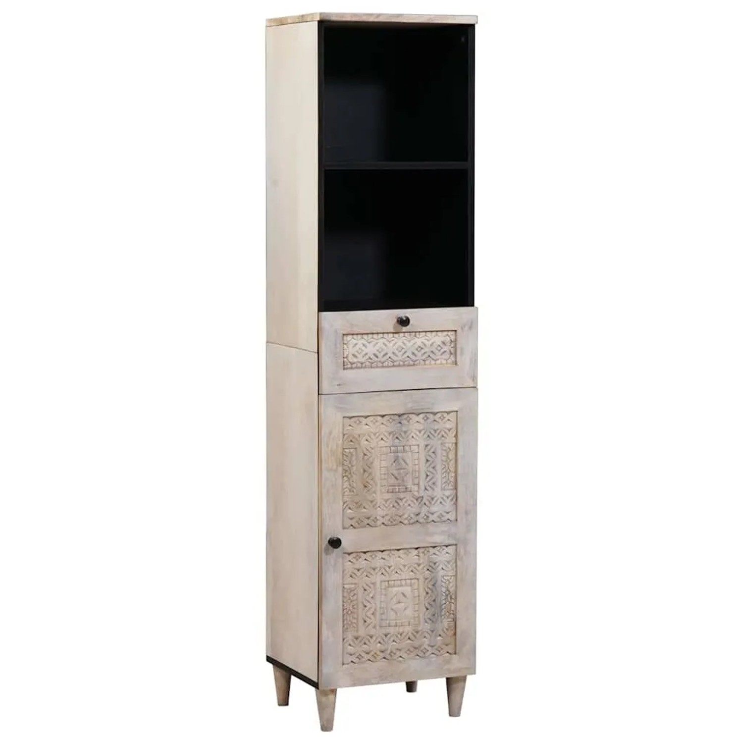 vidaXL Badezimmerschrank mit Regal Weiß 38 x 33 x 160 cm Holzwerkstoff 4018 günstig online kaufen