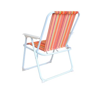 Gestreifter Campingstuhl „Tropic“: Faltbarer Klappstuhl mit weißem Gestell für Camping & Garten.