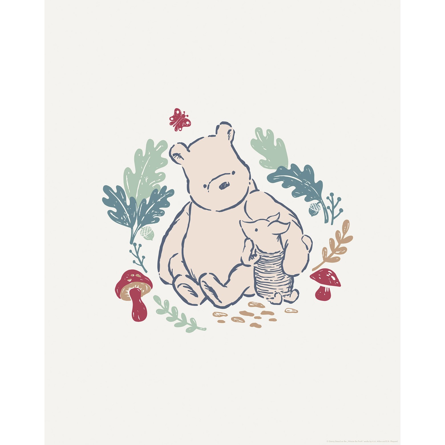 Komar Wandbild Disney Winnie the Pooh Taking Care 40 cm x 50 cm Beige günstig online kaufen
