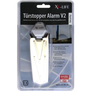 Türstopper Alarm mit 120 dB Sirene zur Türsicherung. Ideal für Reisen und Zuhause.