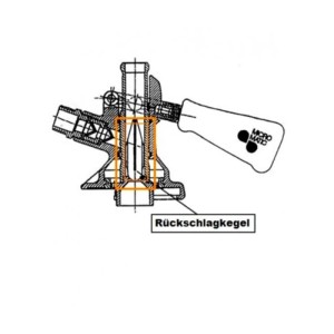 Ich-Zapfe Rückschlagkegel für Keg-Verschluss Hiwi Micro Matic Weiß Kunststoff